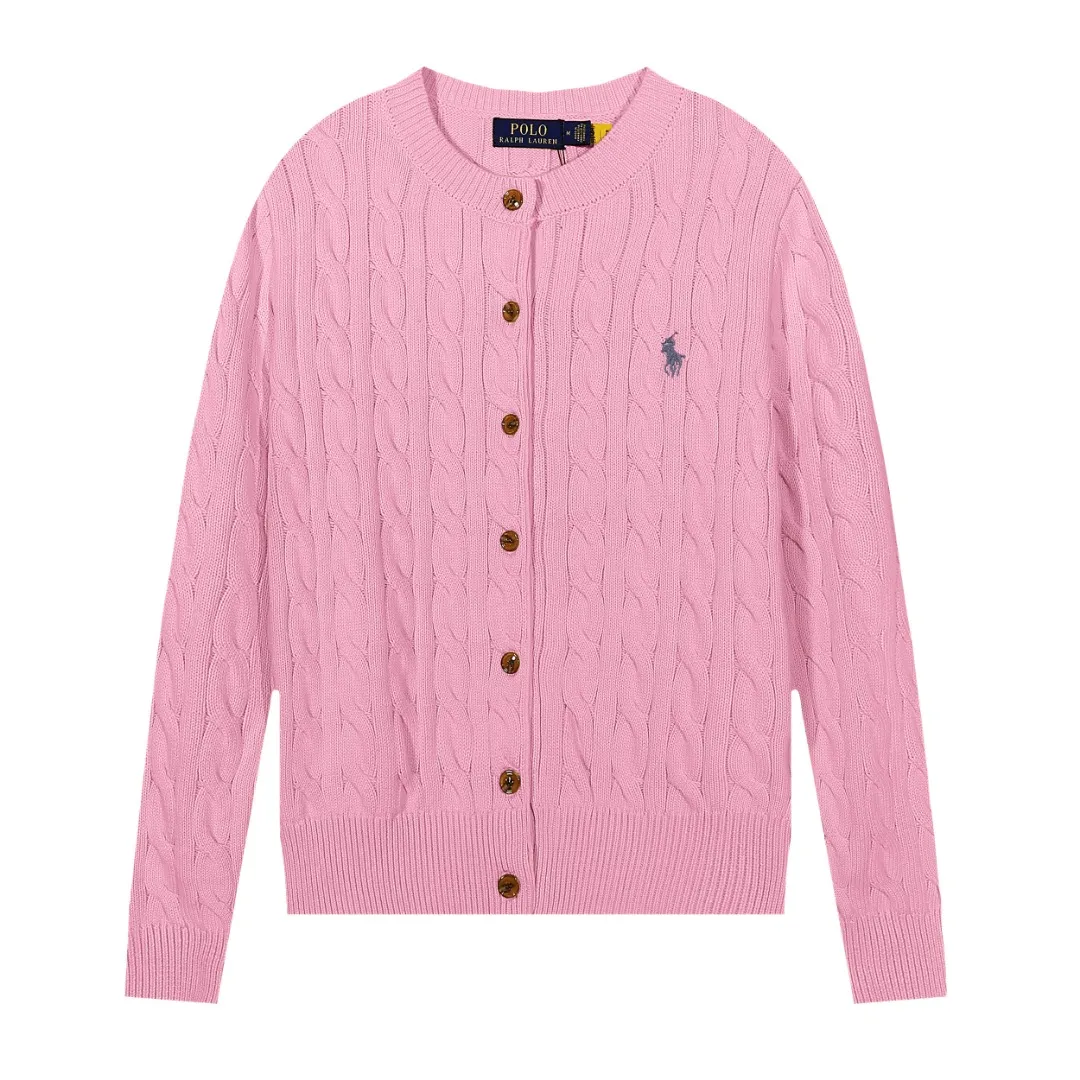 P230 The highest quality in the market, you can scan the code. Import and export version Lauren Ralph Lauren cardigan embroidered sweater. 100% pure cotton yarn wool. Shrunk. Guaranteed no pilling. No deformation. Size: XS S M L. Color: black, off-white, gray, khaki, pink, yellow, red.
